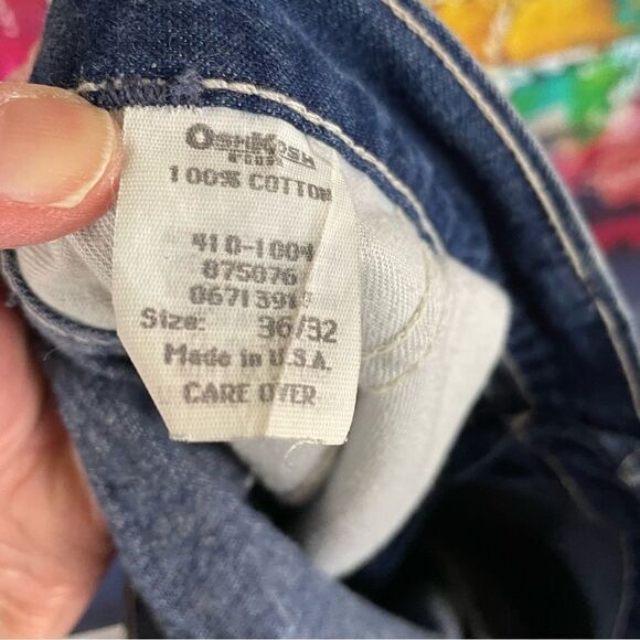 Vintage OshKosh Denim Carpenter Jeasn Made in USA Talon 42 Zipper 36 x 32 - Picture 3 of 10
